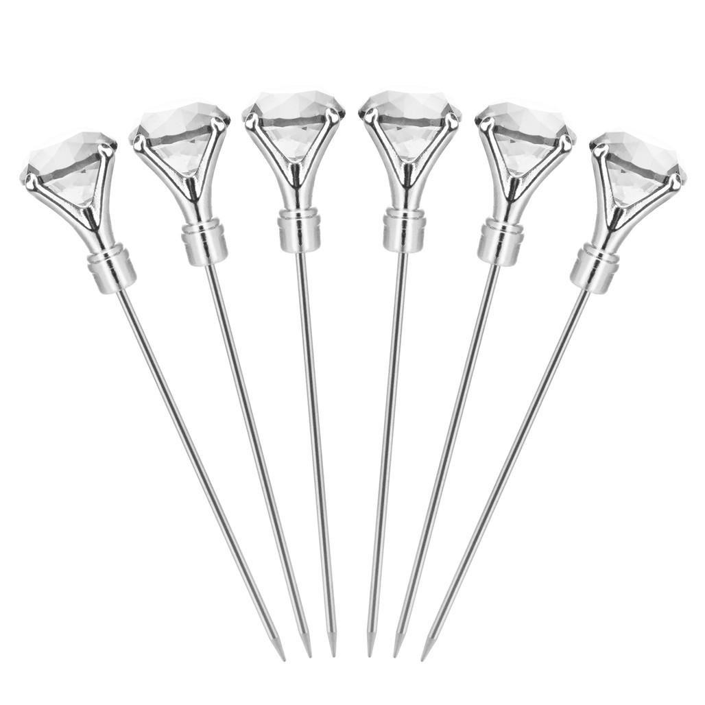 Diamond Cocktail Picks Clear Set of 6 The Gourmet Warehouse