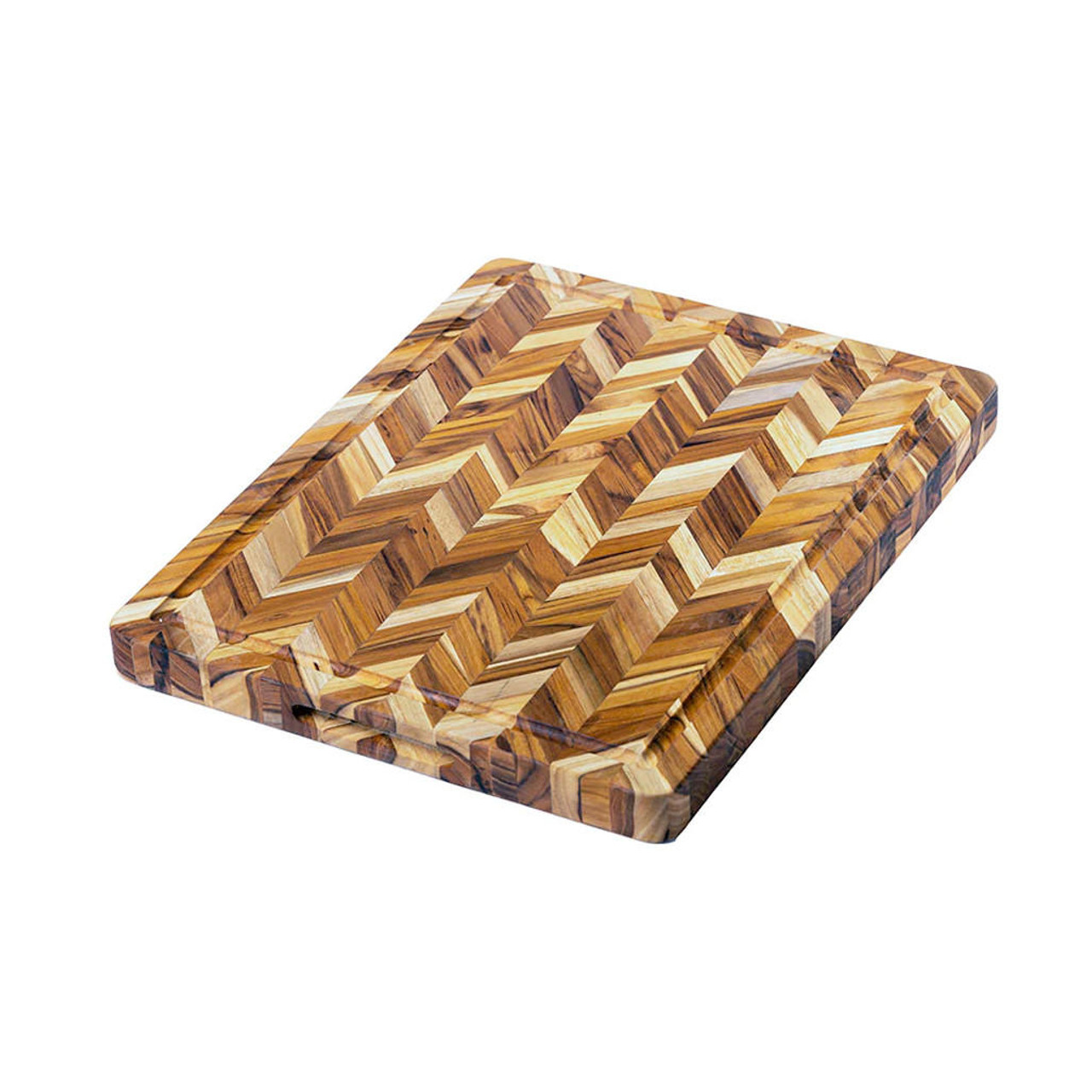 Herringbone Teak Cutting Board, 16 x 12 x 1.5-in - The Gourmet