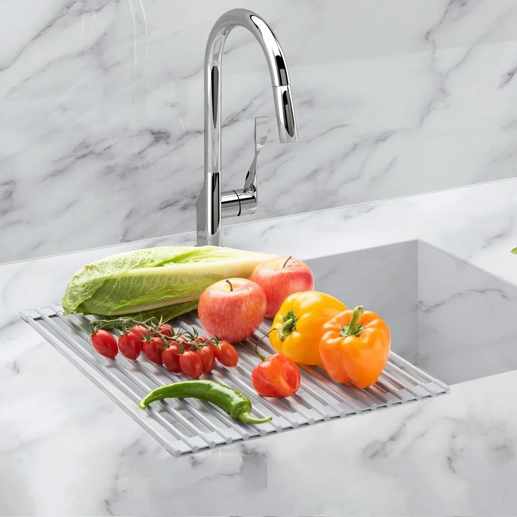 Sinm Rol Over-Sink Roll-Up Dish Drying Rack, 17.25 x 13-in - The Gourmet Warehouse