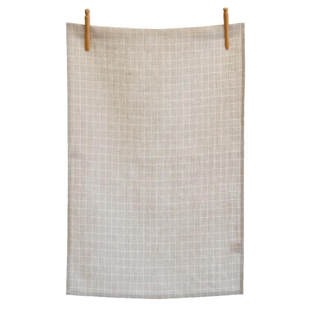 Finestra Tea Towels - Natural Ivory Window-pane Checks, 20 x 28-in ...