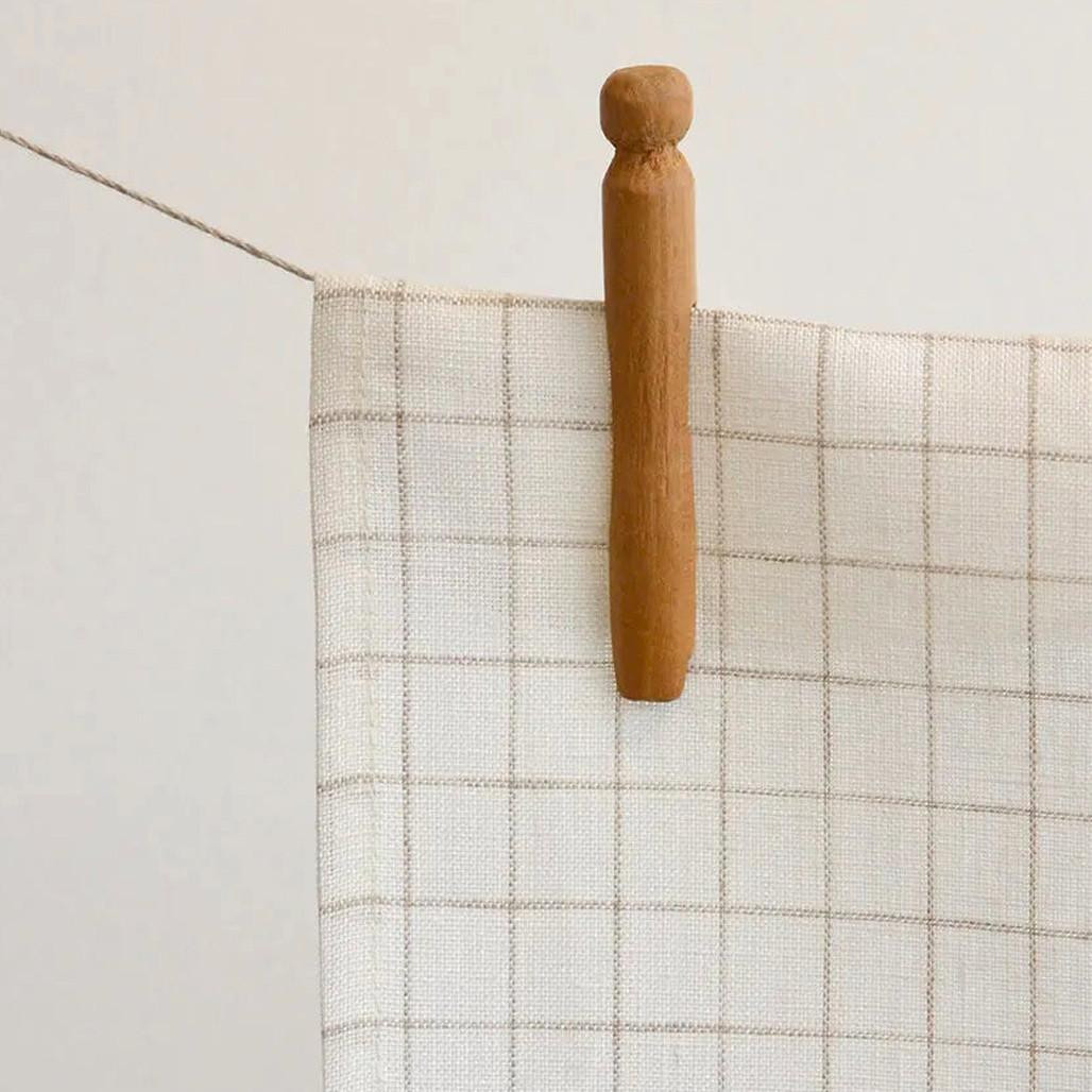 Finestra Tea Towel - Ivory Natural Window-pane Checks, 20 x 28-in - The ...