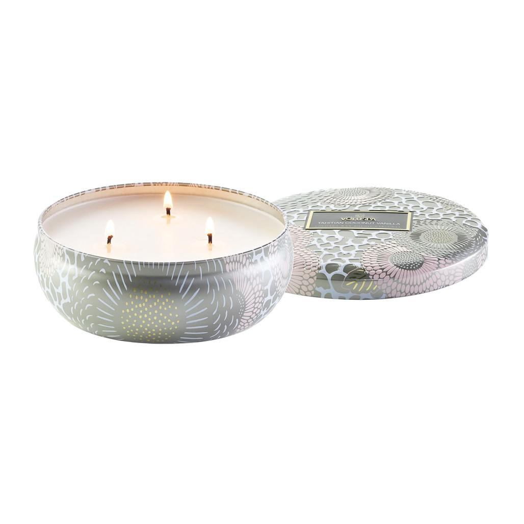 Japonica 3-Wick Tin Candle - Tahitian Coconut Vanilla, 12oz - The ...