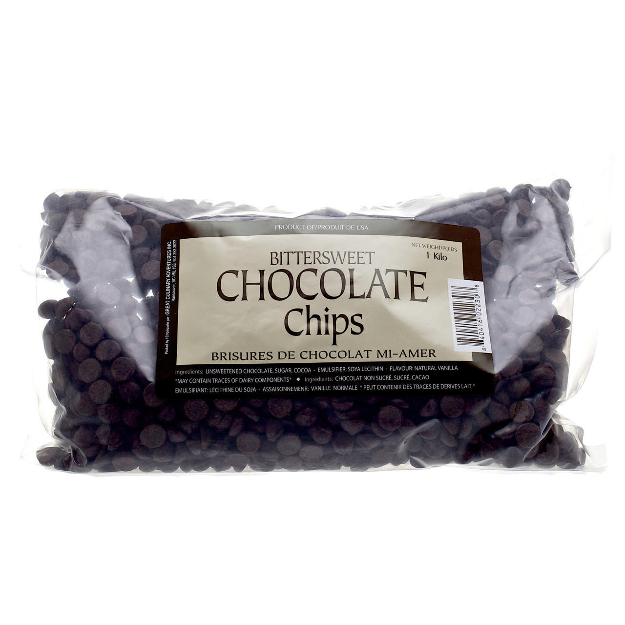 Bittersweet Chocolate Chips, 1kg - The Gourmet Warehouse