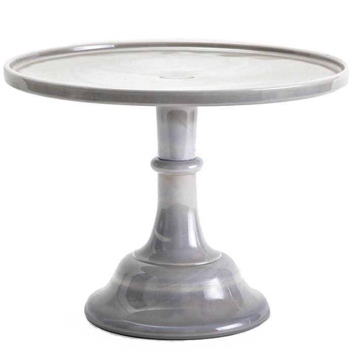 Cake Stand Marble Grey Glass, 9-in The Gourmet Warehouse