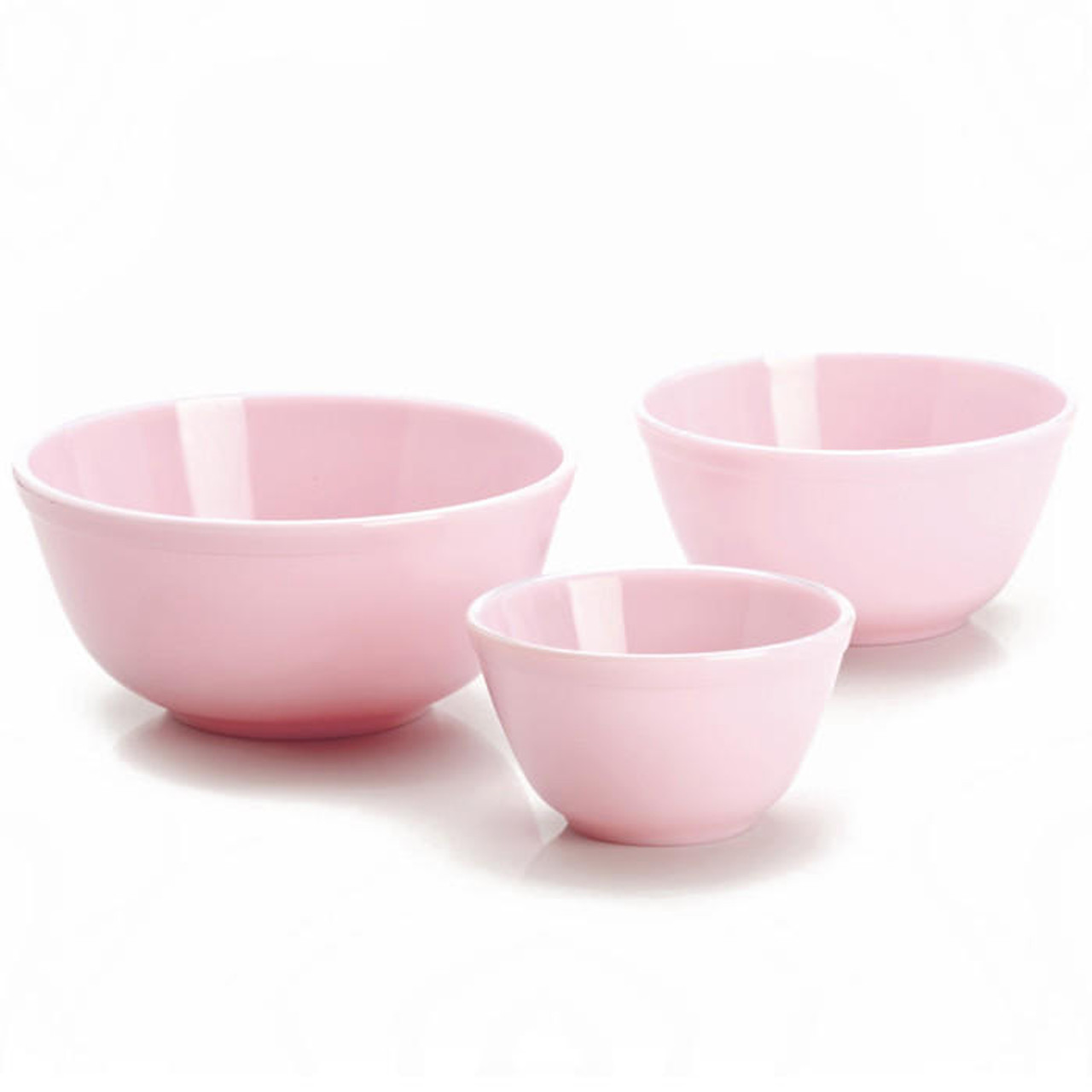 Nesting Mixing Bowls - Crown Tuscan Pink Glass, 3 Piece