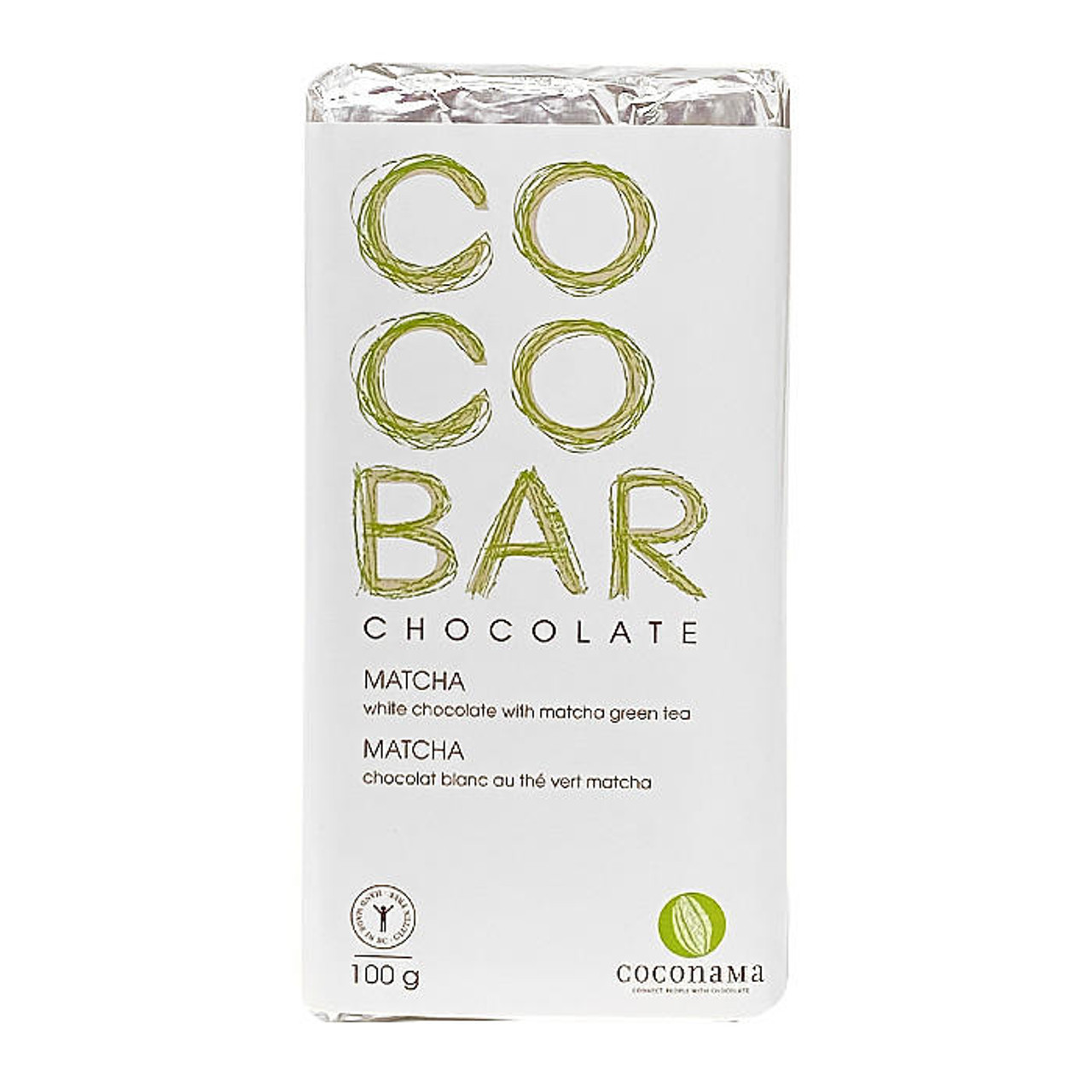 COCOBAR Matcha White Chocolate Bar, 100g - The Gourmet Warehouse