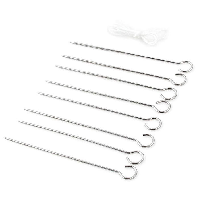 Poultry Lacers with String - Stainless Steel, Set of 8 - The Gourmet ...