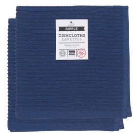 NOW DESIGNS Ripple Square Dishcloths - Indigo, Set of 2