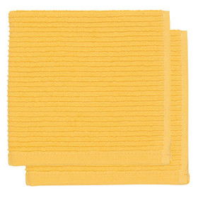 NOW DESIGNS Ripple Square Dishcloths - Lemon, Set of 2