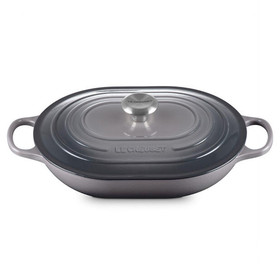 LE CREUSET Oyster Oblong Cast Iron Casserole, 3.4L 