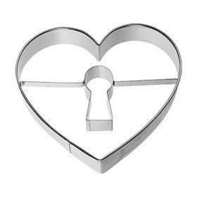 BIRKMANN Heart with Key Hole Detailed Cookie Cutter, 7cm