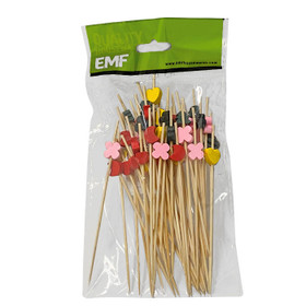 EMF Bamboo Skewers - Multi Colour Charms, 4.7-in