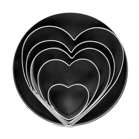 FOX RUN Heart Cookie Cutter Set - Stainless steel, 5 Piece