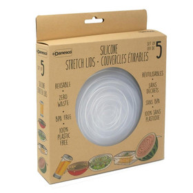 DANESCO Stretch Lids Silicone - Assorted Sizes, Set of 5