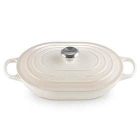 LE CREUSET Meringue Oblong Cast Iron Casserole, 3.4L 