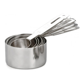 Measuring Cup Set of 4 Stainless Steel With Metal Ring Oval Shaped
