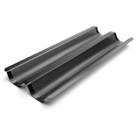 FOX RUN French Baguette Pan - Nonstick, 15.25 x 6.25-in