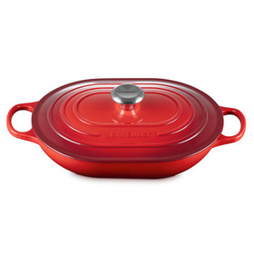 LE CREUSET Cerise Oblong Cast Iron Casserole, 3.4L 