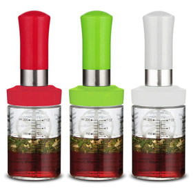 Glass Salad Dressing Shaker Recipe Bottle Condiment Mixer Container Sa