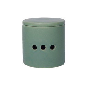 NOW DESIGNS Garlic Keeper Stoneware, Matte Green