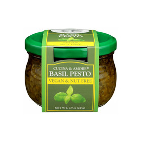 CUCINA & AMORE Basil Pesto - Vegan & Nut Free, 7.9oz