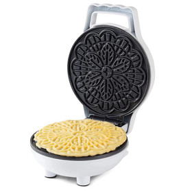 CUCINAPRO Mini Electric 4-in Pizzelle Baker, White