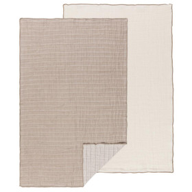 NOW DESIGNS Kitchen Towels Double Weave - Dove Gray, Set of 2