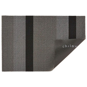 CHILEWICH Utility Mat Bold Stripe Shag - Silver Black, 24 x 36-in