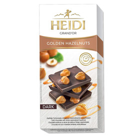 HEIDI Grand'Or Dark Chocolate Bar + Whole Hazelnuts, 100g