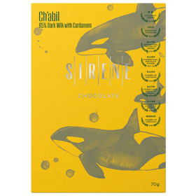 SIRENE - 65% Dark Milk with Cardamom Chocolate Bar - Ch'abil, 70g