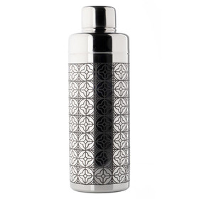 DAVID SHAW DESIGNS LTD Cobbler Cocktail Shaker - Etched Stainless Steel, 8.75-in