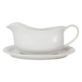 NOW DESIGNS Gravy Boat Stoneware - White, 2-Piece