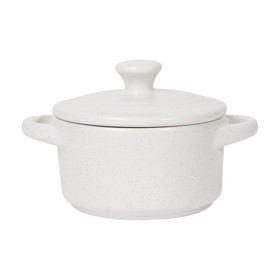 NOW DESIGNS Mini Cocotte Stoneware - Speckled White, 9oz
