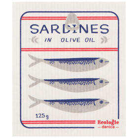 NOW DESIGNS Swedish Dishcloth - Del Mar Sardines, 6.5 x 8-in