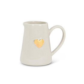 ABBOTT Mini Jug with Gold Heart - Stoneware, 5oz 