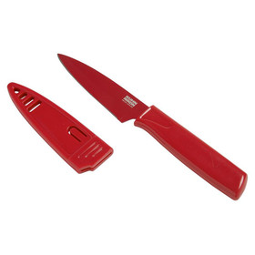 KUHN RIKON COLORI - Paring Knife Nonstick w Sheath, Red