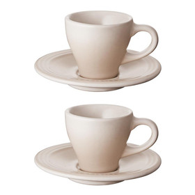 LE CREUSET Meringue Espresso Cup & Saucer, Set of 2 