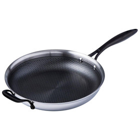 MEYER HybridClad Skillet Stainless Steel w Helper Handle - Stick Resistant, 32cm 