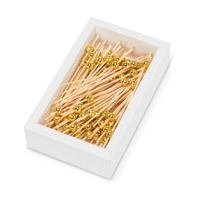 ABBOTT Cocktail Ball Picks - Metallic Gold 4.5-in, 100 Pieces 