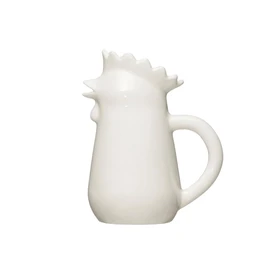 CREATIVE CO-OP Chicken Creamer - Stoneware, 4.3 x 3-in 
