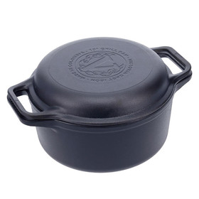 VICTORIA Victoria - Dutch Oven Combo Cooker - Seasoned Cast Iron, 5.7L 