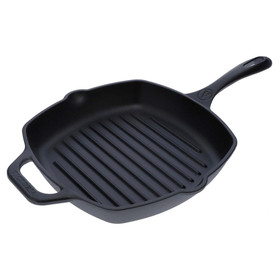 VICTORIA Victoria - Square Grill Pan - Seasoned Cast Iron, 25cm 