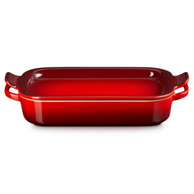LE CREUSET Cerise Rectangular Dish w Platter Lid - Stoneware, 2.6L 