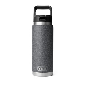 YETI Rambler Water Bottle 769 ML - Colour-Matched Straw Cap, Black Stone 