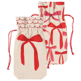 NOW DESIGNS Bowtique Wine Bags - Cotton,  Set of 2 
