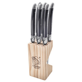 LAGUIOLE Premium Line Steak knives - Black, 6 Piece Set 