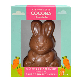 Milk Chocolate Bunny Filled with Carrot Gummies, 70g