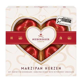 Marzipan Hearts - Dark Chocolate Covered, 50g