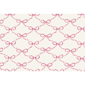 HESTER & COOK Pink Bow Lattice - Paper Placemat, Set of 18 