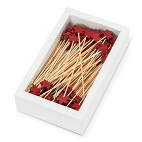 Cocktail Picks - Red Maple Leaf. 100 Pieces